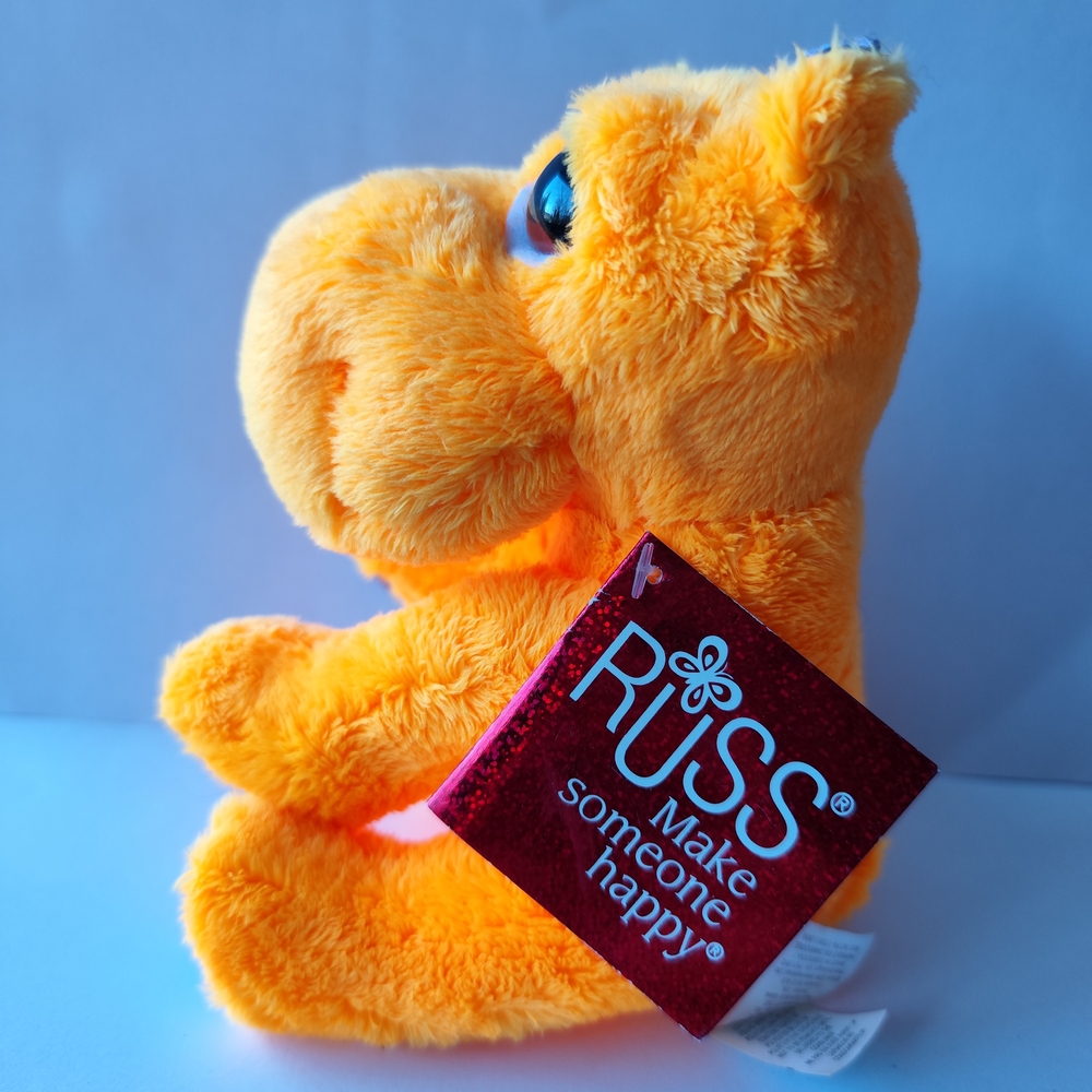 3/$25💙Russ Toys Lil Peepers Neon Orange and Purple Hippo plush toy